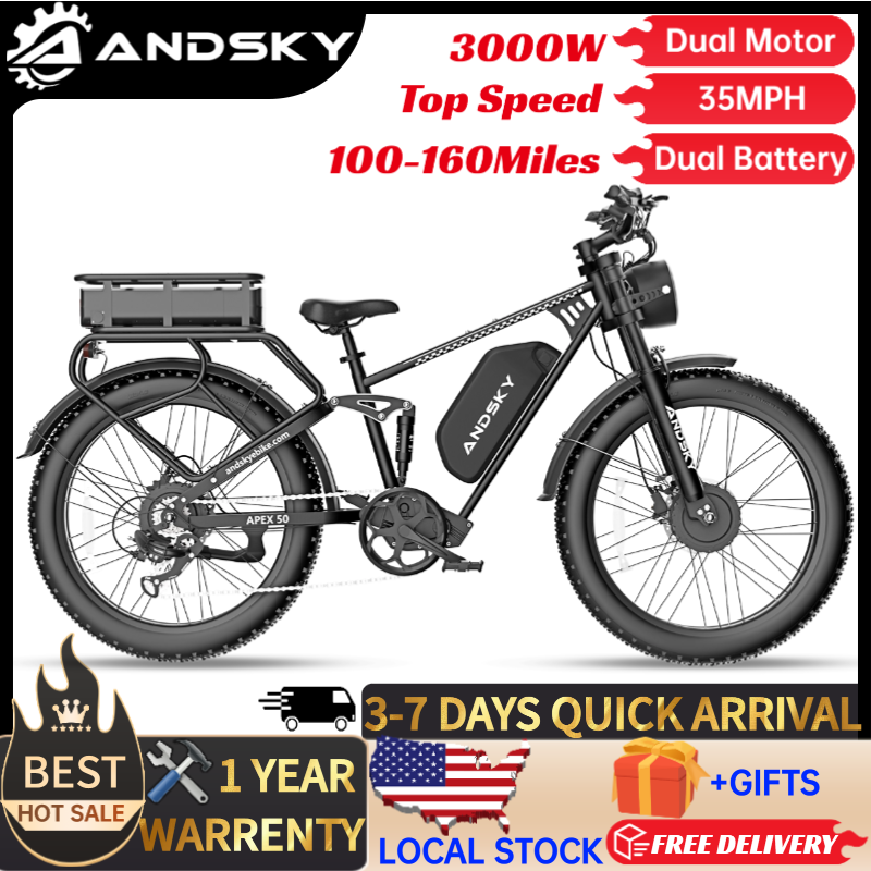 Torque Sensor Mid Drive Motor Kit - Rower elektryczny ANDSKY Apex50 AWD, 3000W,