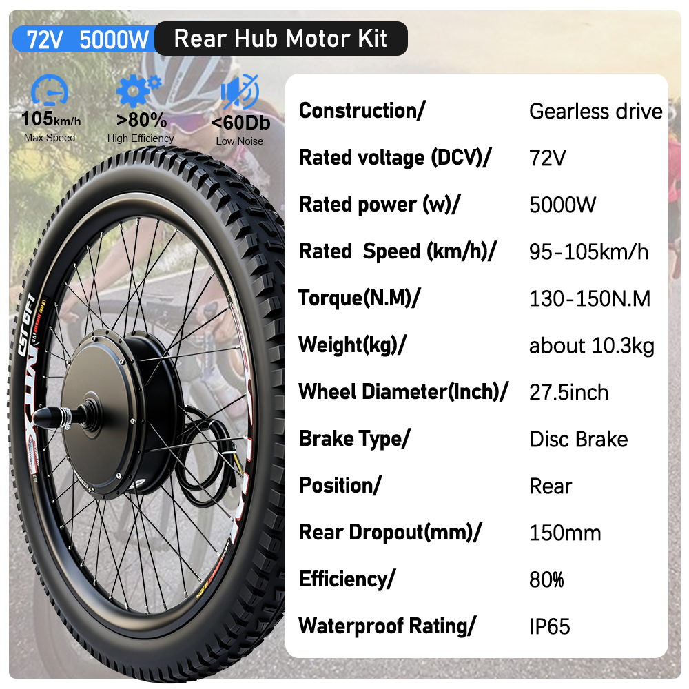 Zestaw do konwersji roweru ele – 5000W Hub Motor Kit 72V recenzja i cena