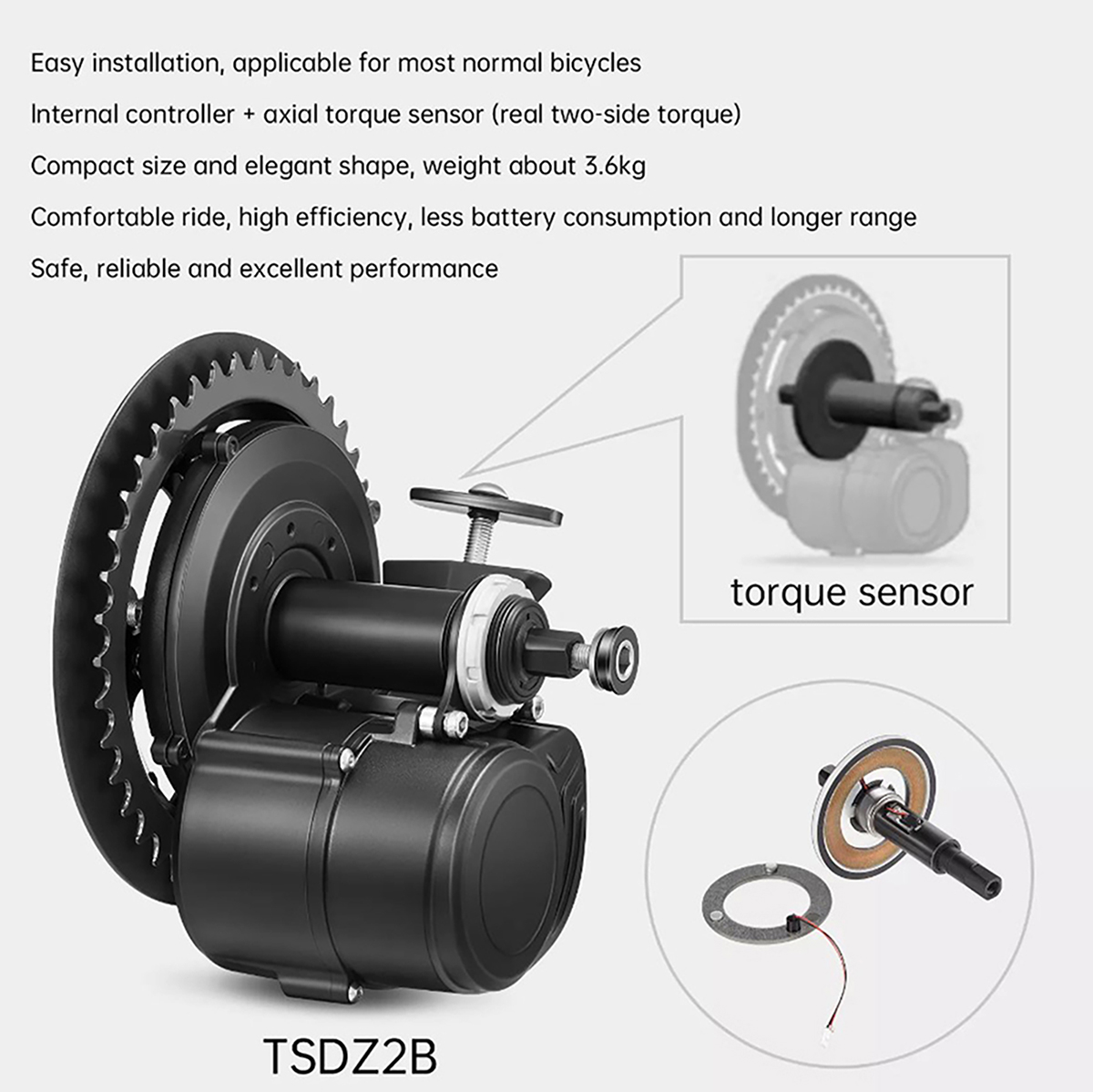 Nowa wersja Tongsheng 48V 500W – Torque Sensor Mid Drive Motor Kit recenzja i cena